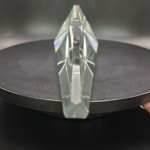 Chrystal Art Glass Triangular 8” Paperweight - Picture 4 of 6